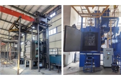 Vibration free shell shot blasting cleaning machine